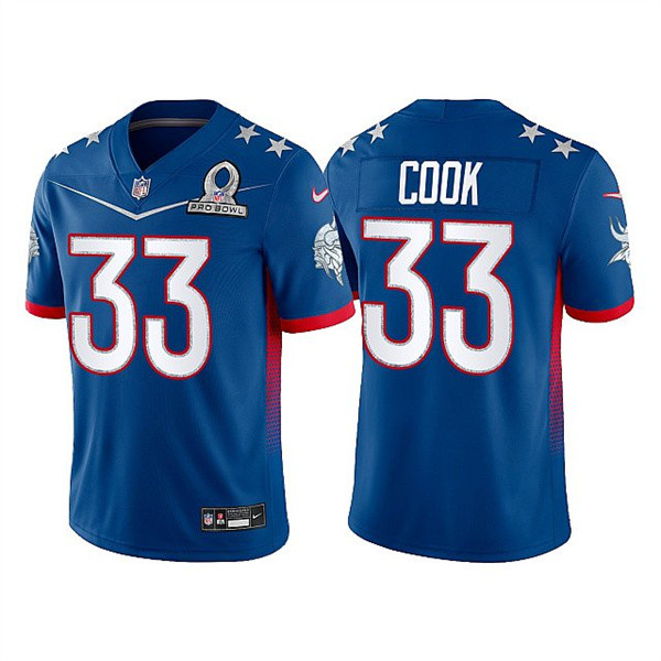 Men's Royal Minnesota Vikings #33 Dalvin Cook 2022 NFC Pro Bowl Stitched Jersey
